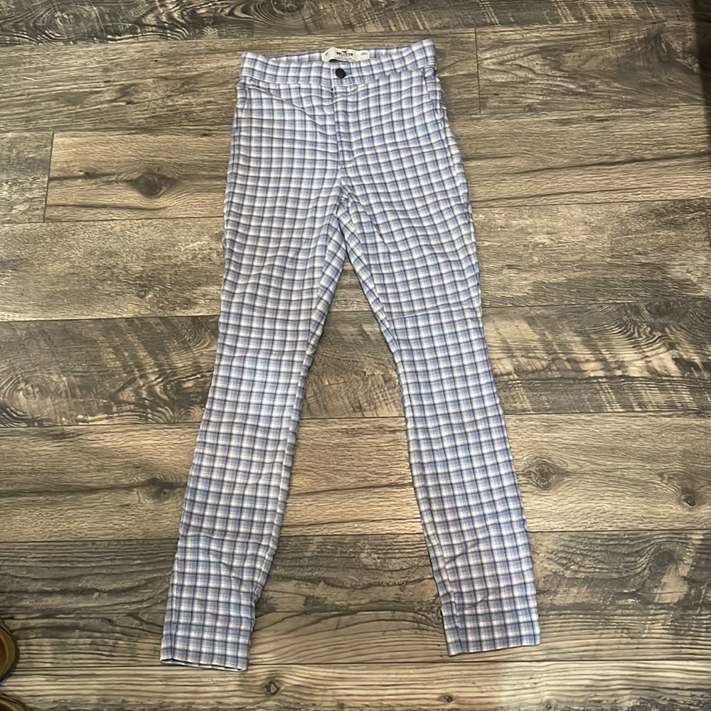 BABY BLUE PLAID PANTS